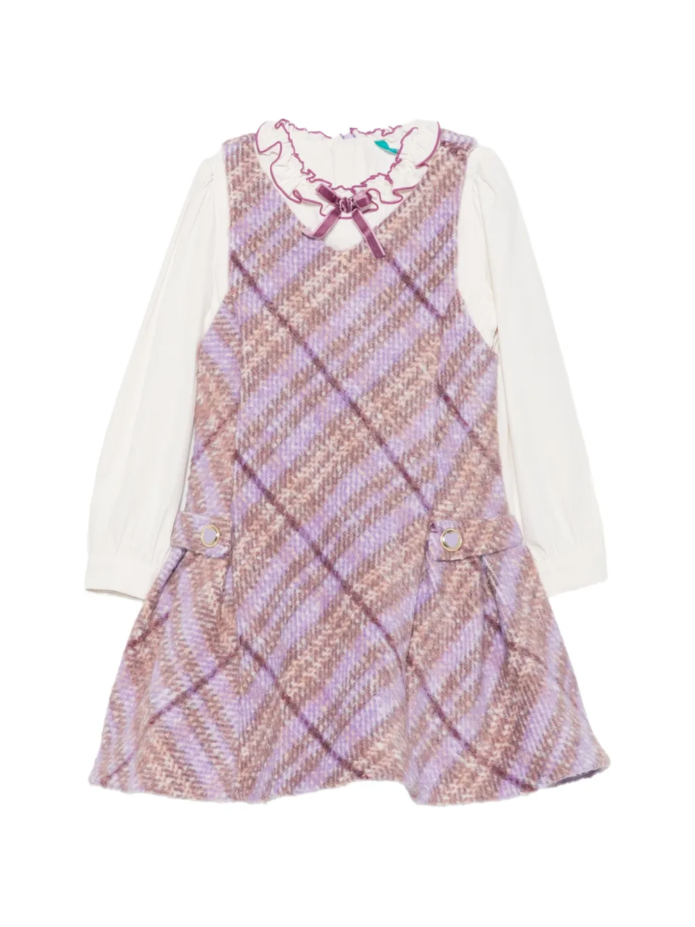 Abel & Lula robe chasuble à carreaux - Violet