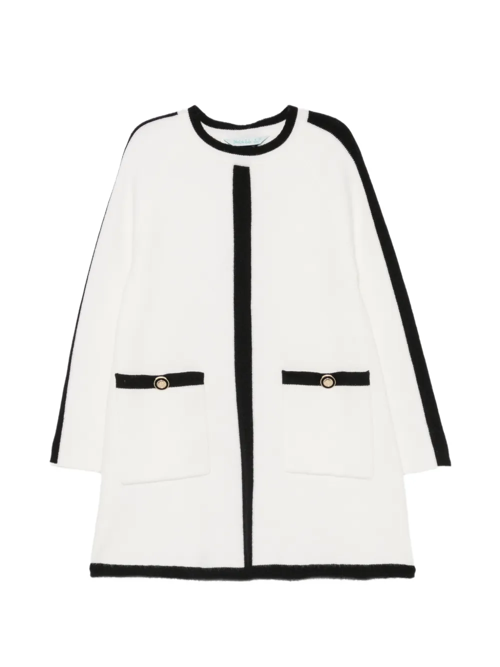 Abel & Lula contrast-trim decorative-button dress - Blanc Abel & Lula contrast-trim decorative-button dress - Blanc