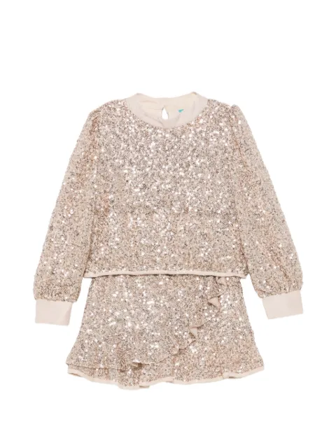 Abel & Lula sequin-embellished ruffled skirt set