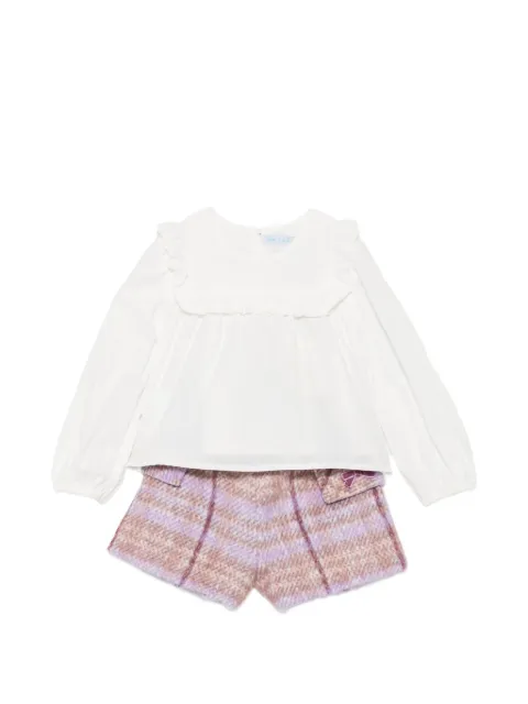 Abel & Lula ruffled-trim shorts set