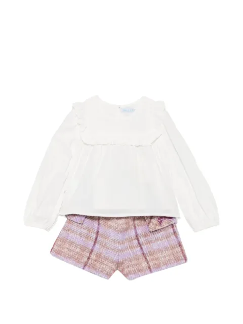 Abel & Lula ruffled-trim shorts set