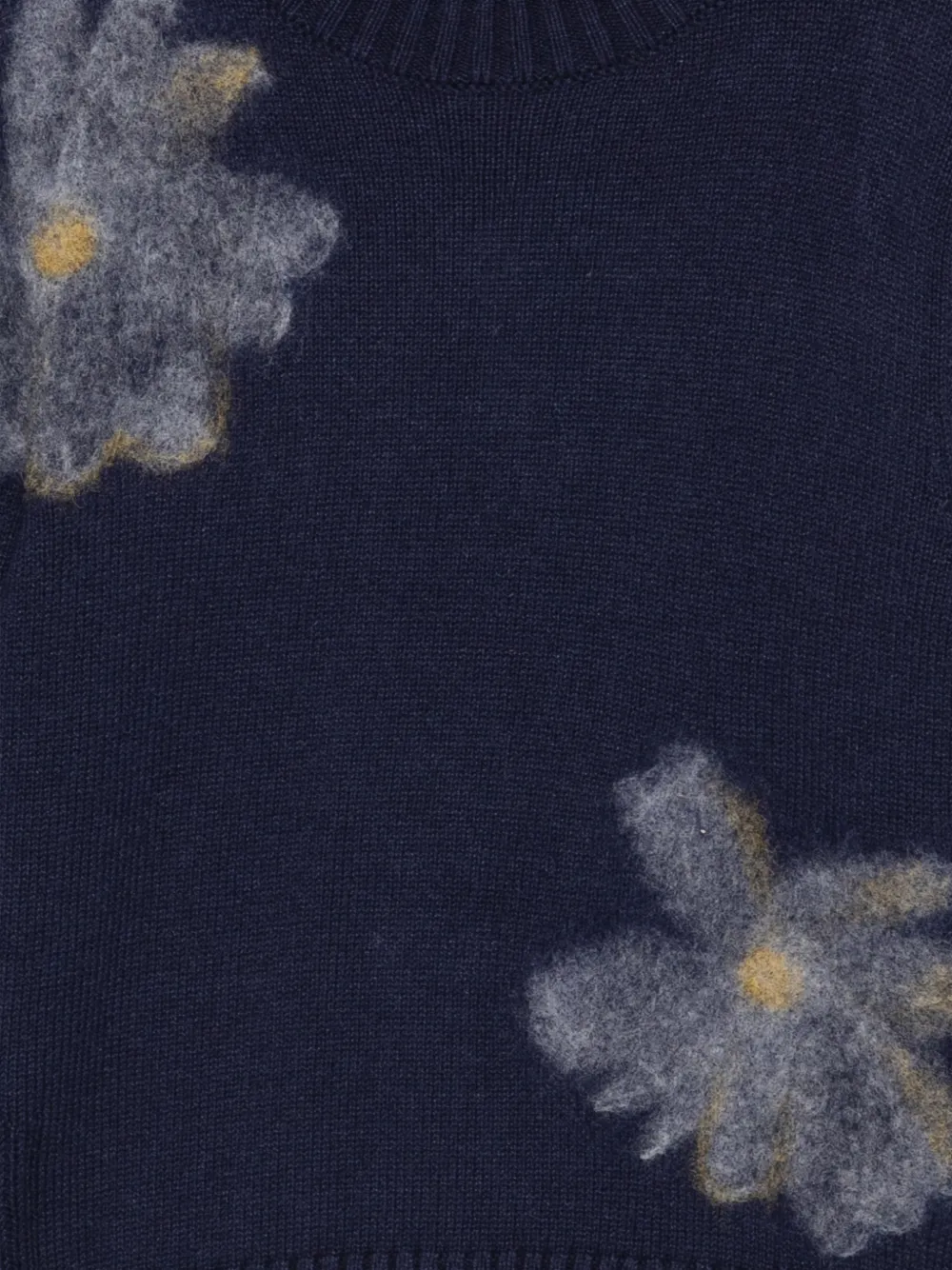 Abel & Lula Trui met bloemen-intarsia Blauw