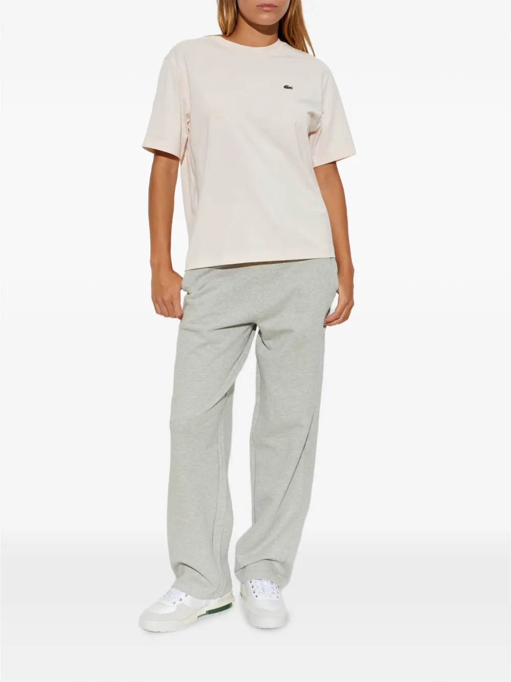 Lacoste T-shirt met logopatch Roze