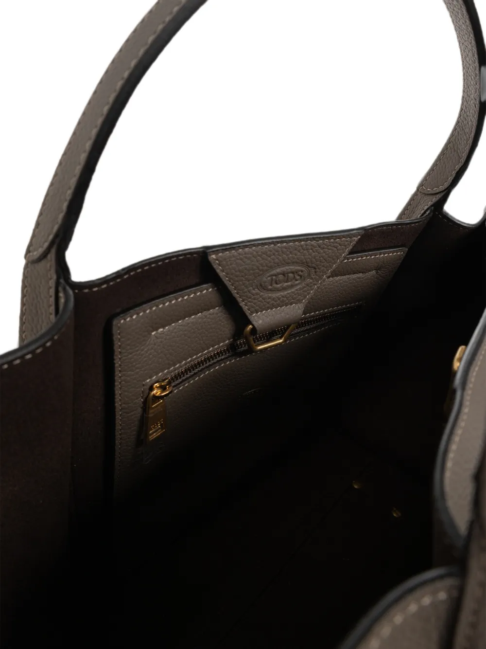 Tod's Kleine T Signature leren shopper Bruin