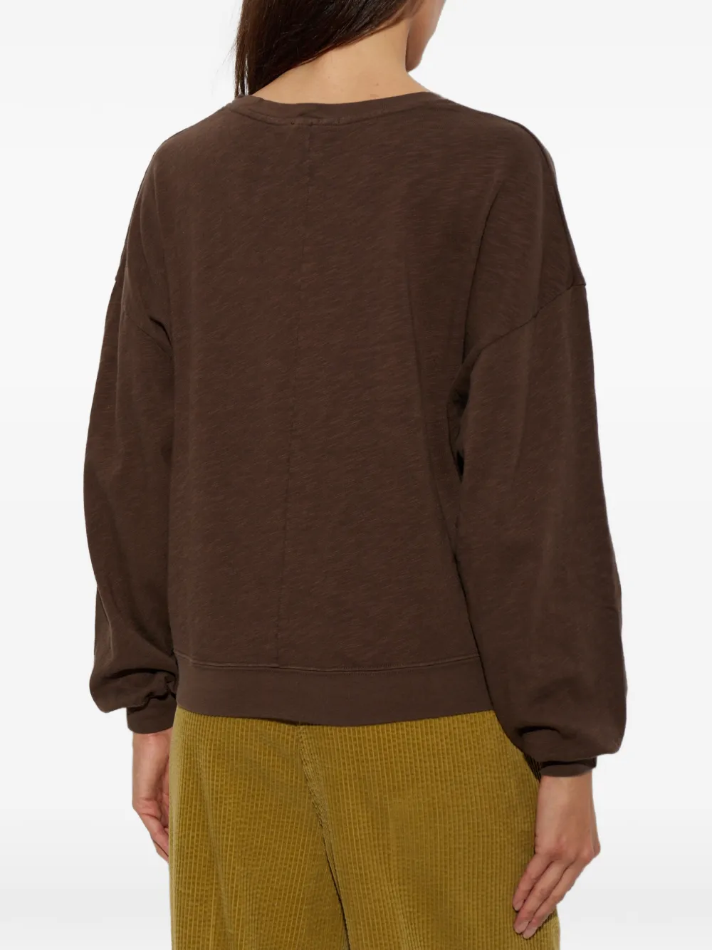 American Vintage Sonoma T-shirt met katoenen slub Bruin
