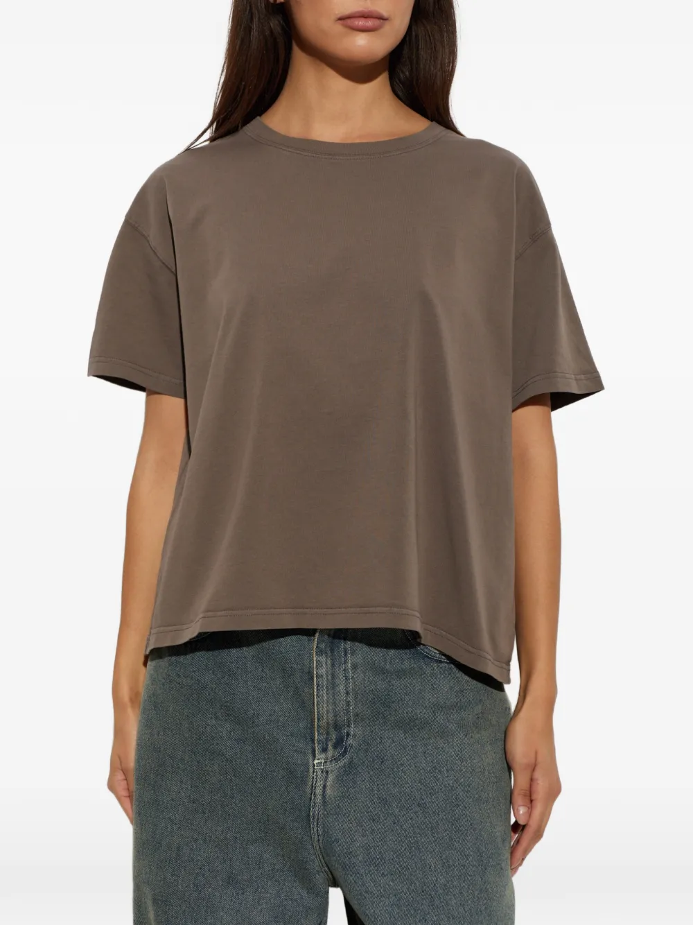 American Vintage Fizvalley T-shirt met ronde hals Bruin