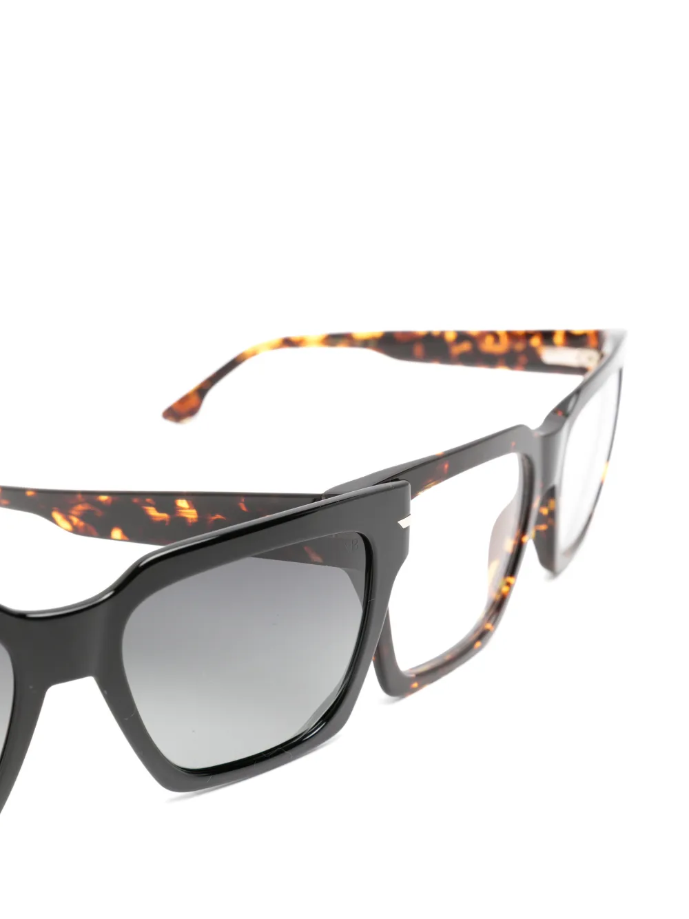 Victoria Beckham Eyewear Clip-on zonnebril met vierkant montuur Bruin
