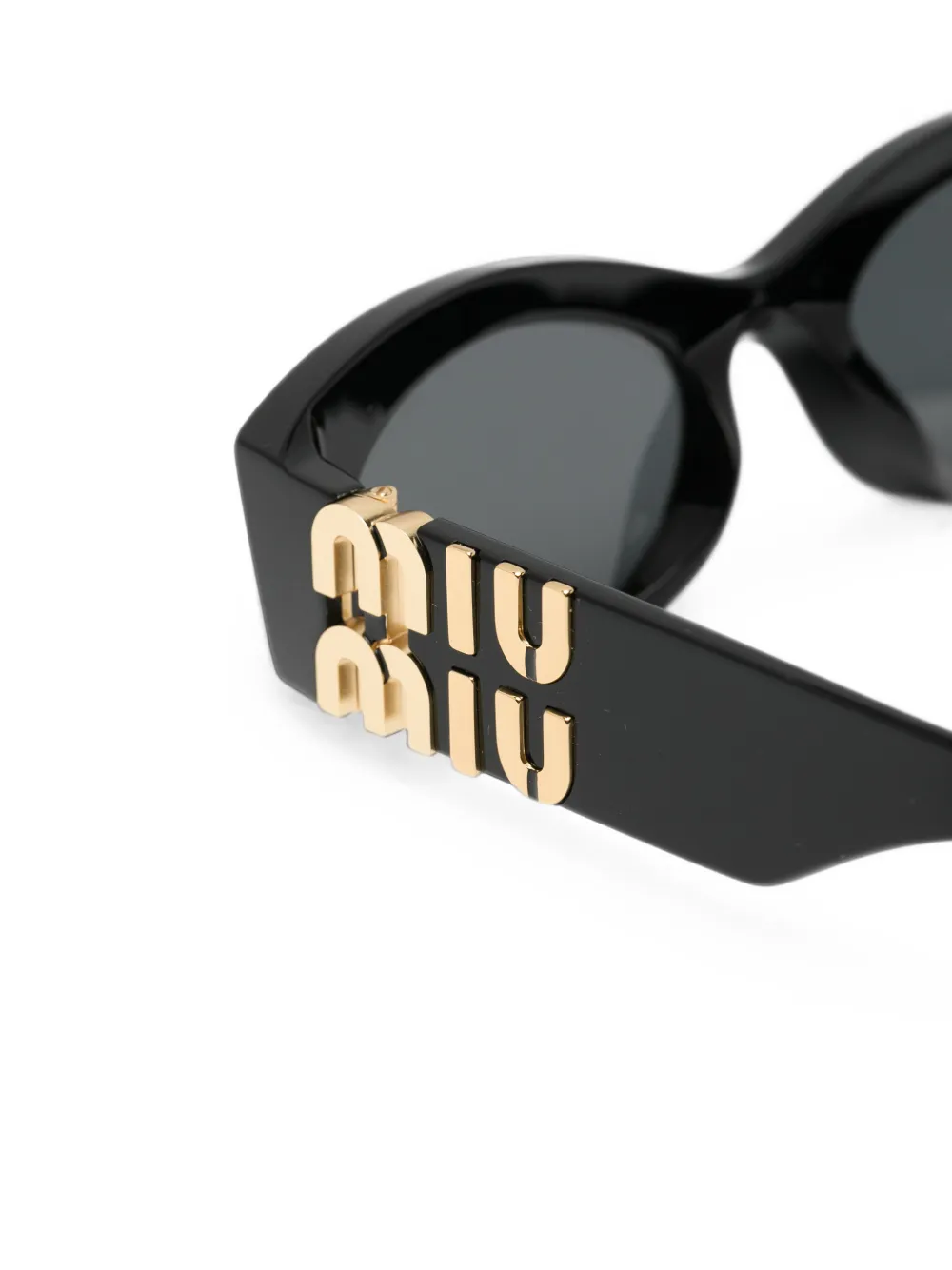 Miu Eyewear Zonnebril met ovalen montuur Zwart