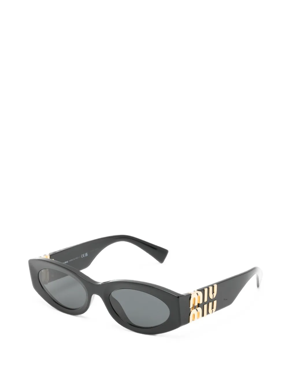 Miu Eyewear Zonnebril met ovalen montuur Zwart