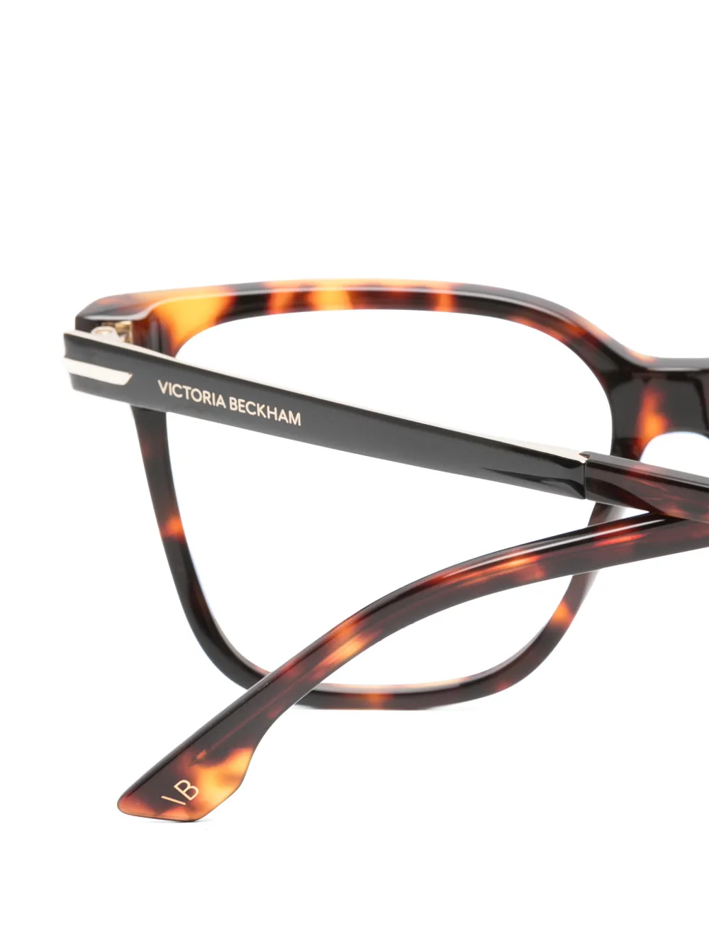 Victoria Beckham Eyewear Bril met vierkant montuur en schildpadschild design Zwart