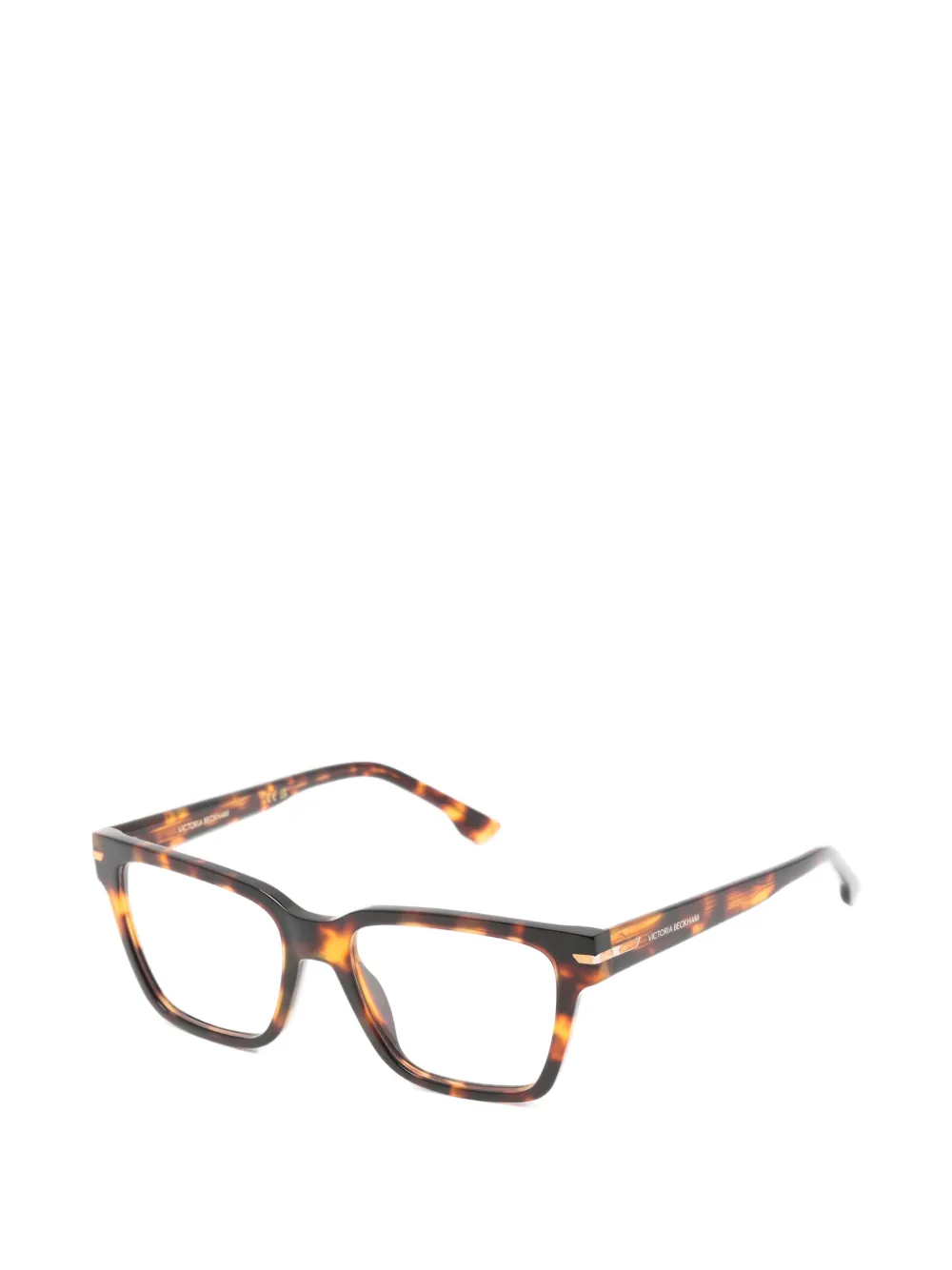 Victoria Beckham Eyewear Bril met vierkant montuur en schildpadschild design Bruin