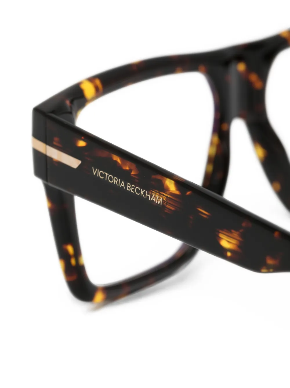 Victoria Beckham Eyewear Bril met vierkant montuur en schildpadschild design Bruin