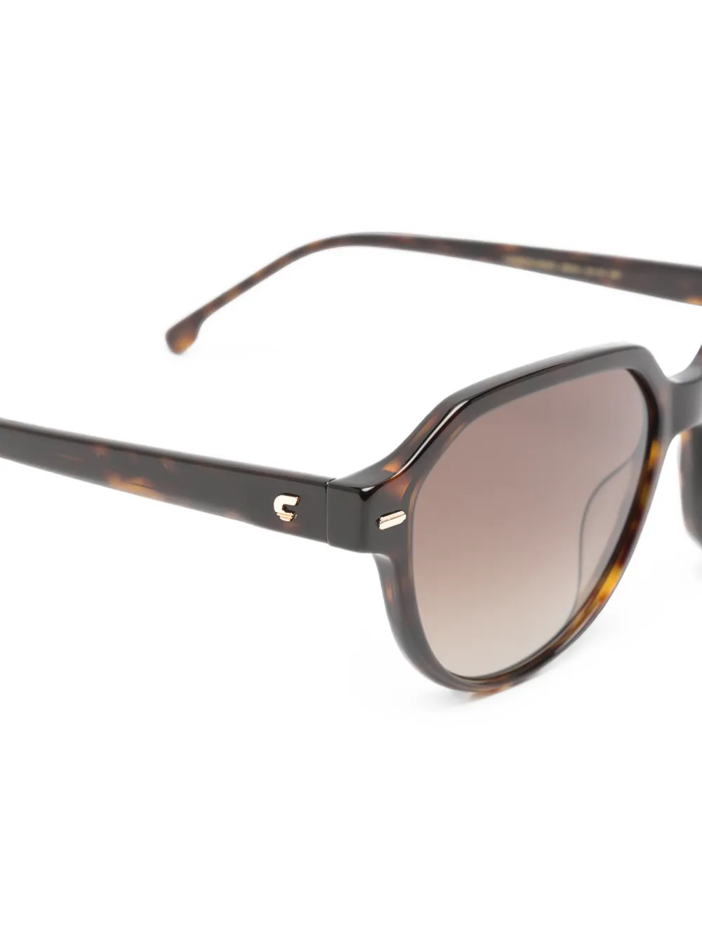 Carrera Zonnebril met geometrisch montuur met schildpadschild design Bruin