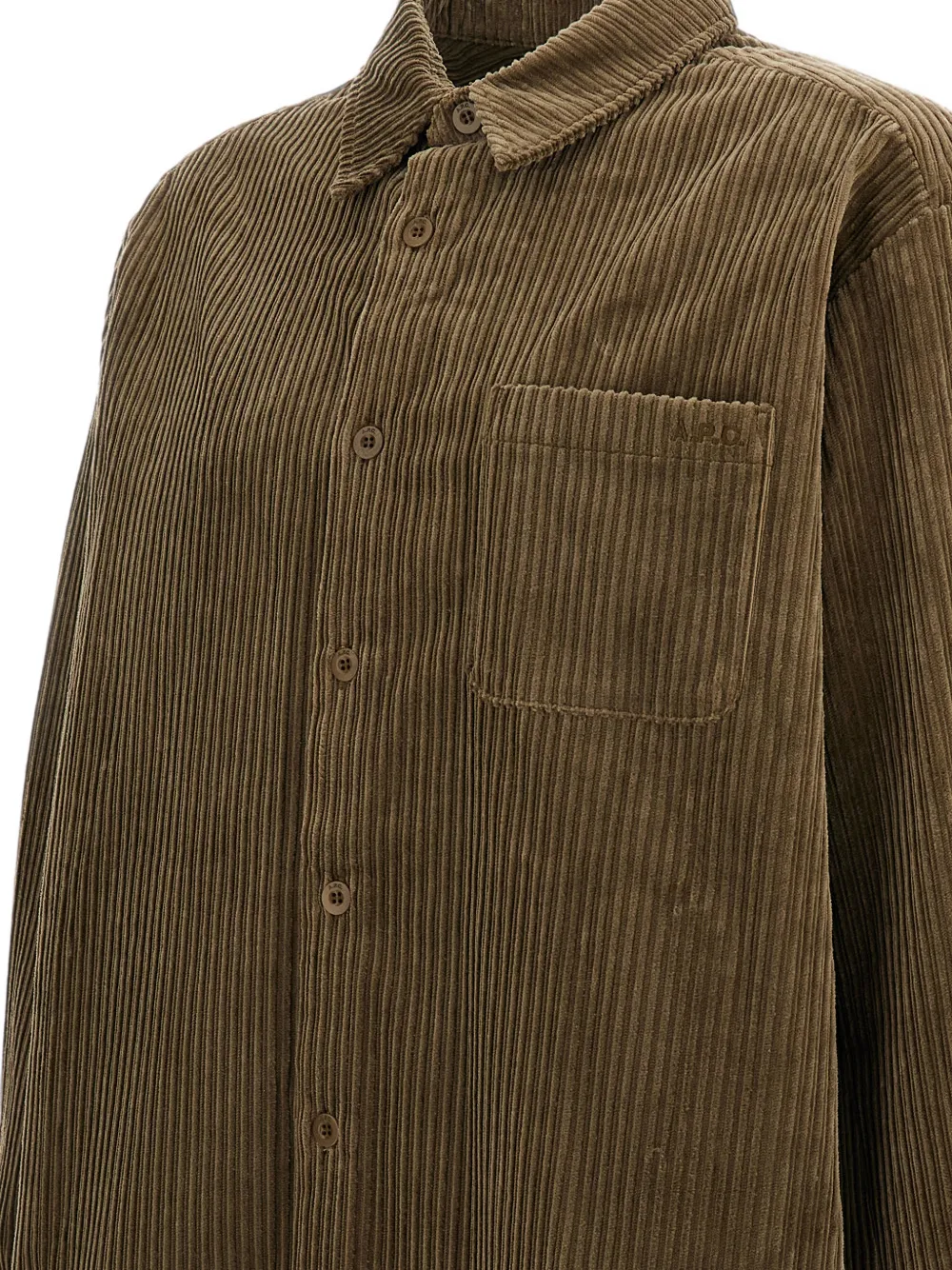 A.P.C. Katoenen overhemd met ribfluwelen textuur Bruin