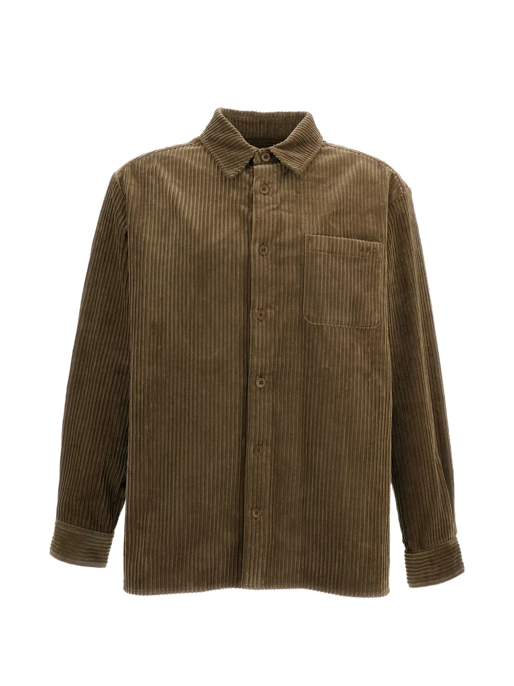 A.P.C. corduroy-texture cotton shirt - Marrone