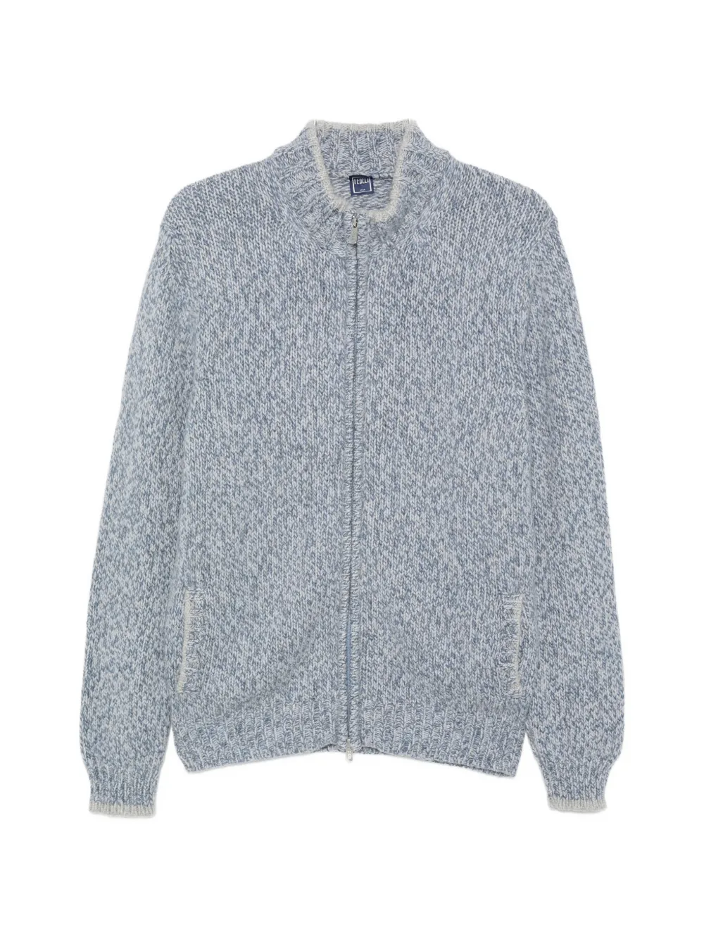Fedeli long-sleeve zip-fastening cardigan - Blu