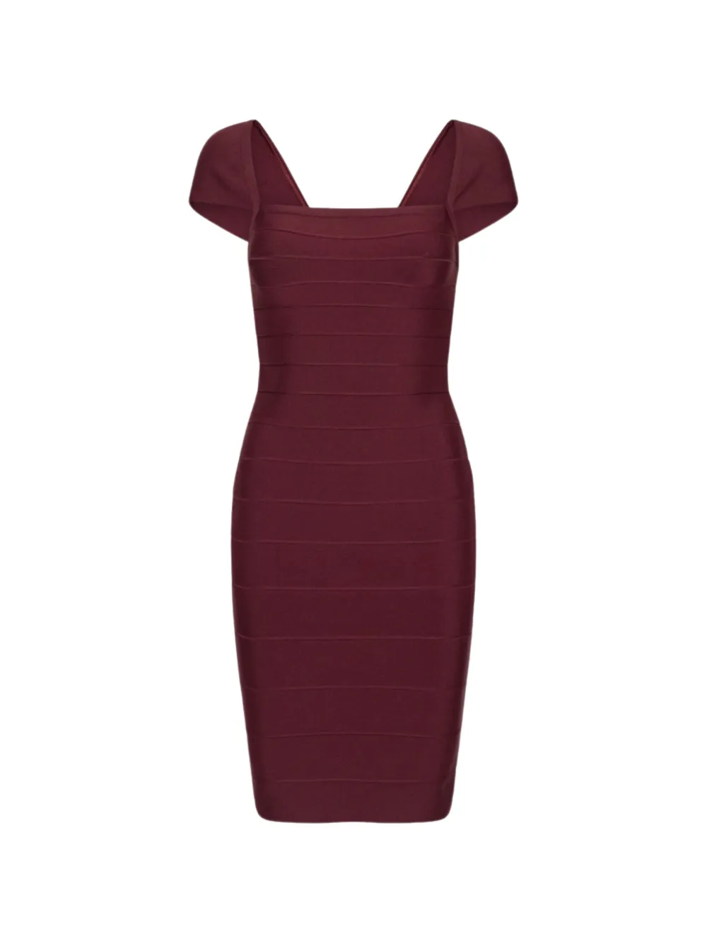 ROTATE BIRGER CHRISTENSEN midi fitted knit dress dark red - Rosso
