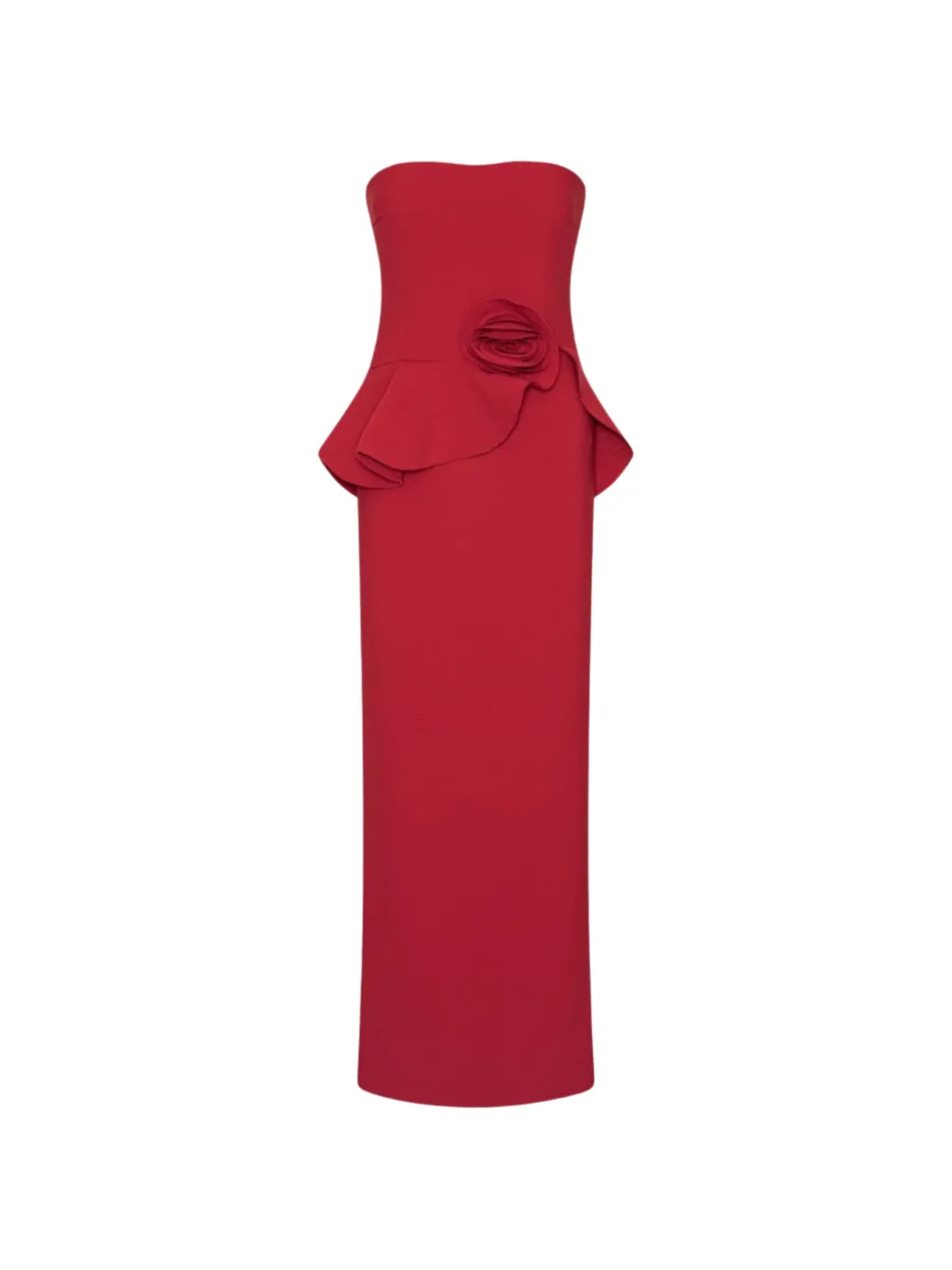 ROTATE BIRGER CHRISTENSEN long flower strapless maxi dress red