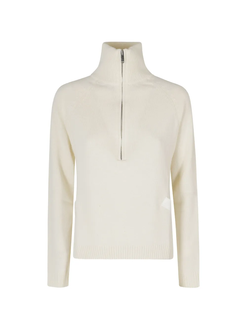 Semicouture layered panel half-zip sweater
