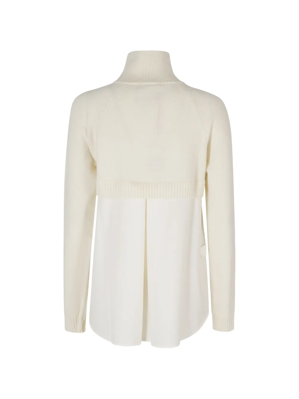 Semicouture layered panel half-zip sweater Beige