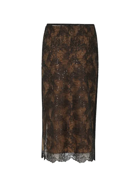 Semicouture Camilla sequin-embellished lace midi skirt