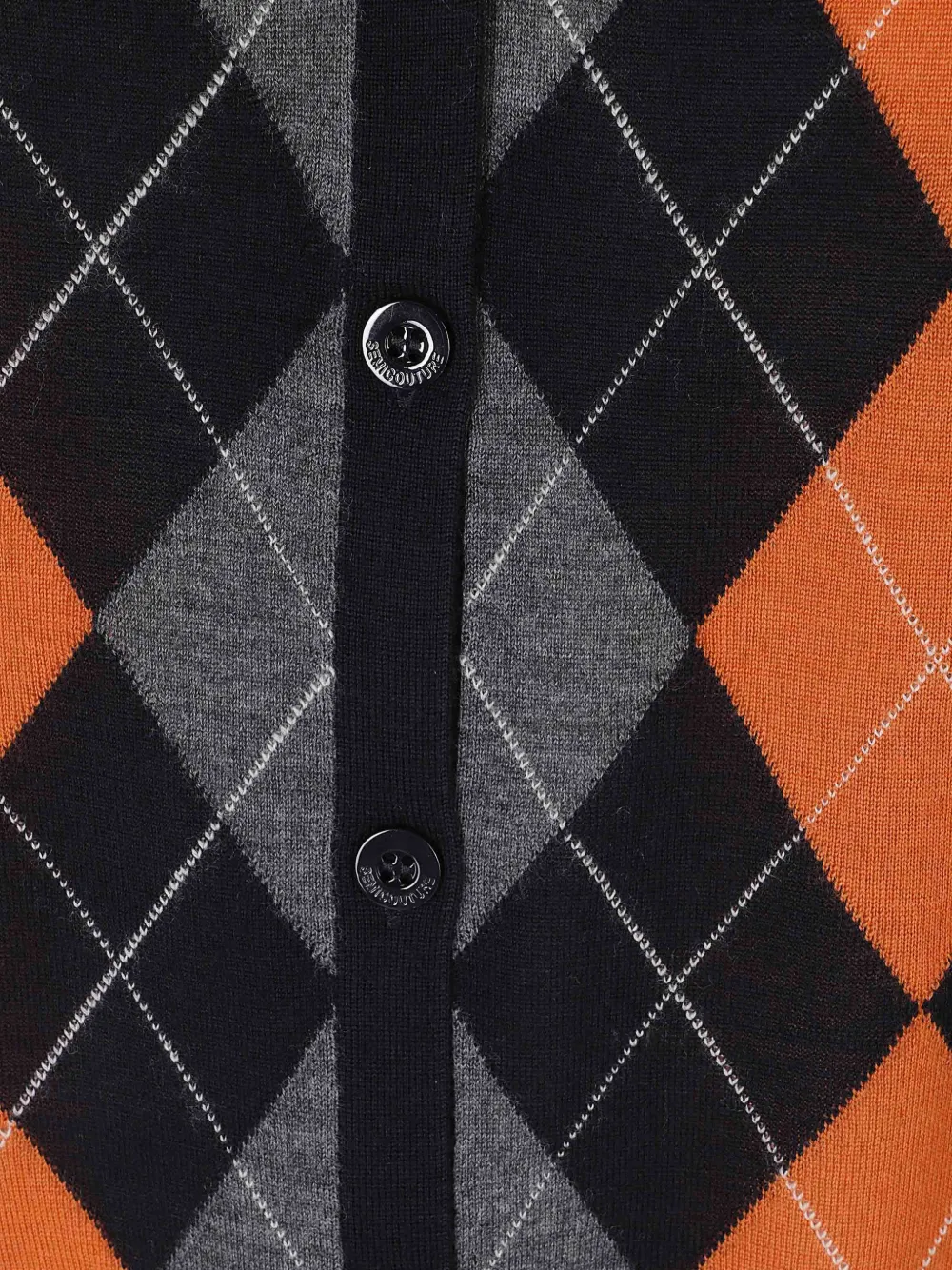 Semicouture Amie argyle-pattern sleeveless cardigan Zwart