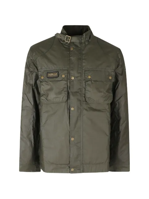 Barbour International Winter Merton buckle-collar logo-patch jacket