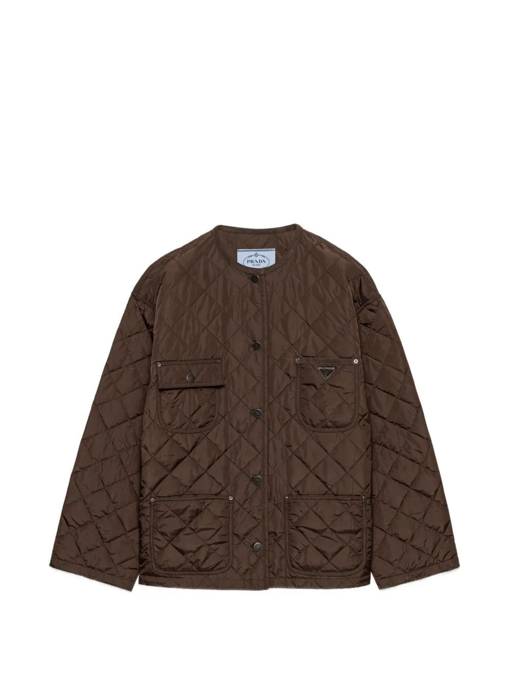 Prada Re-Nylon gewatteerd lichtgewicht jack Bruin