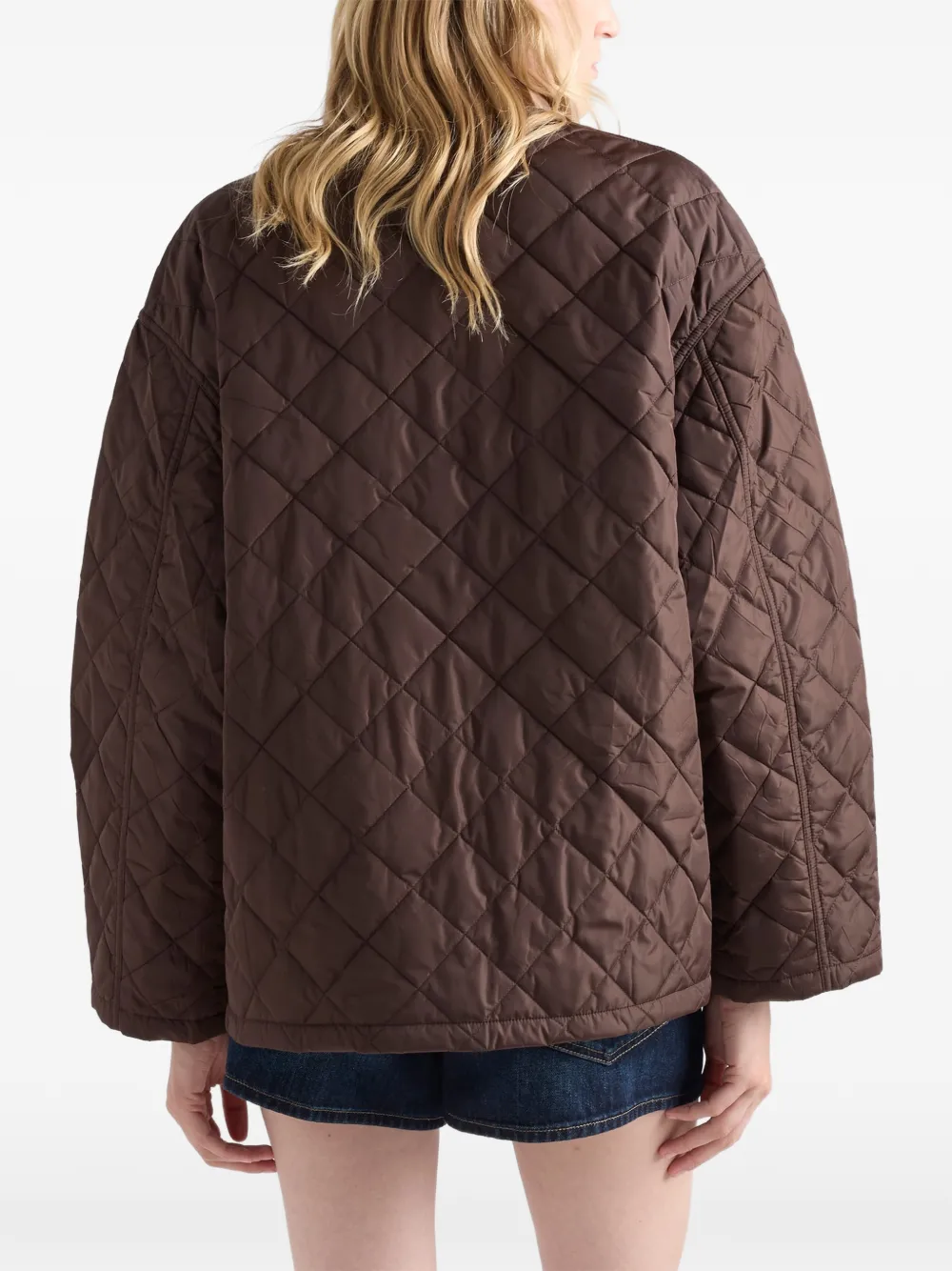 Prada Re-Nylon gewatteerd lichtgewicht jack Bruin