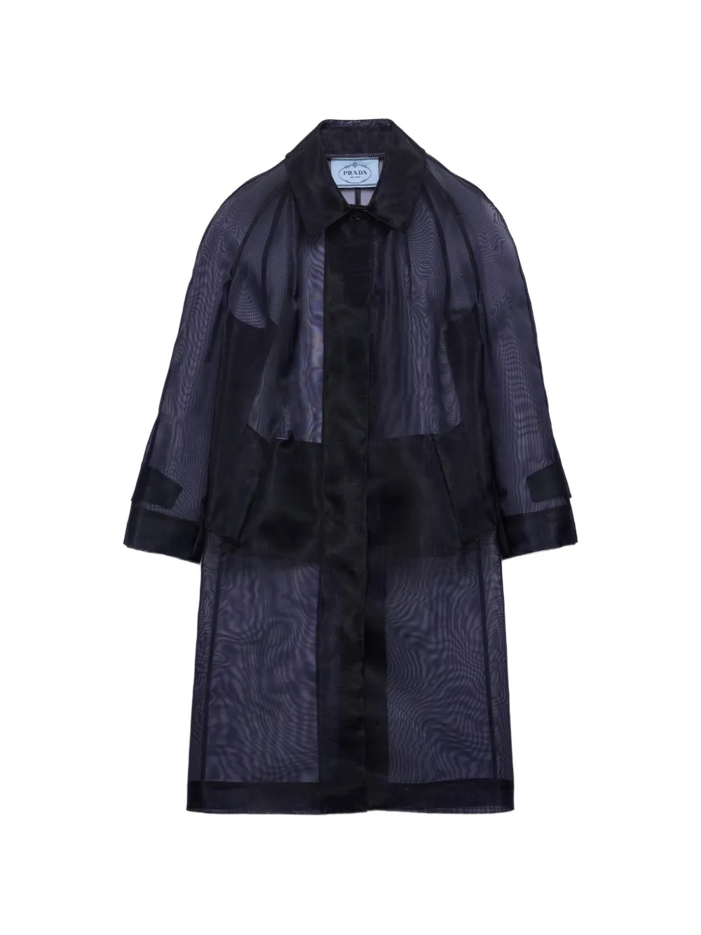 Prada single-breasted crinoline coat - Blu