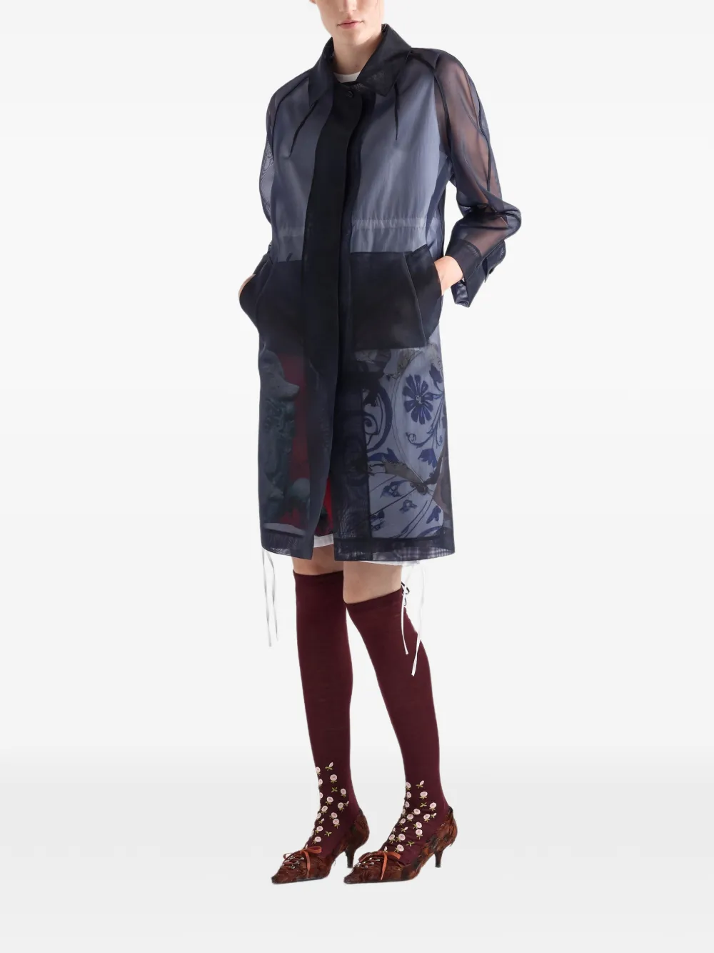 Prada Jas met enkele rij knopen Blauw