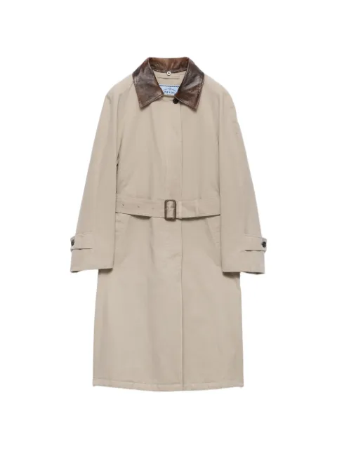 Prada single-breasted old poplin coat