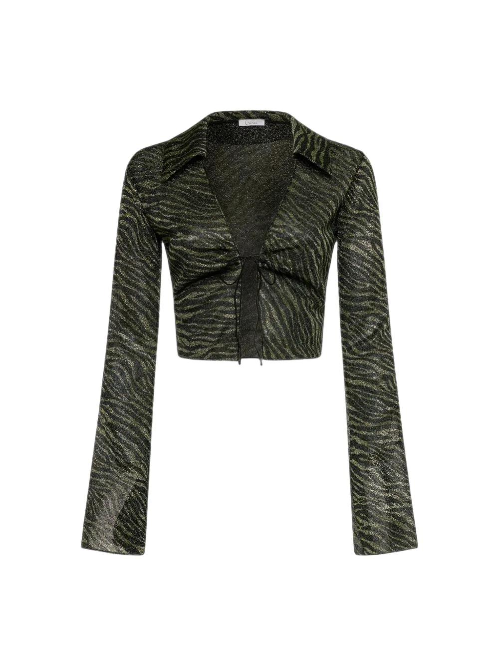 Oséree Animalier slim-fit overhemd Groen