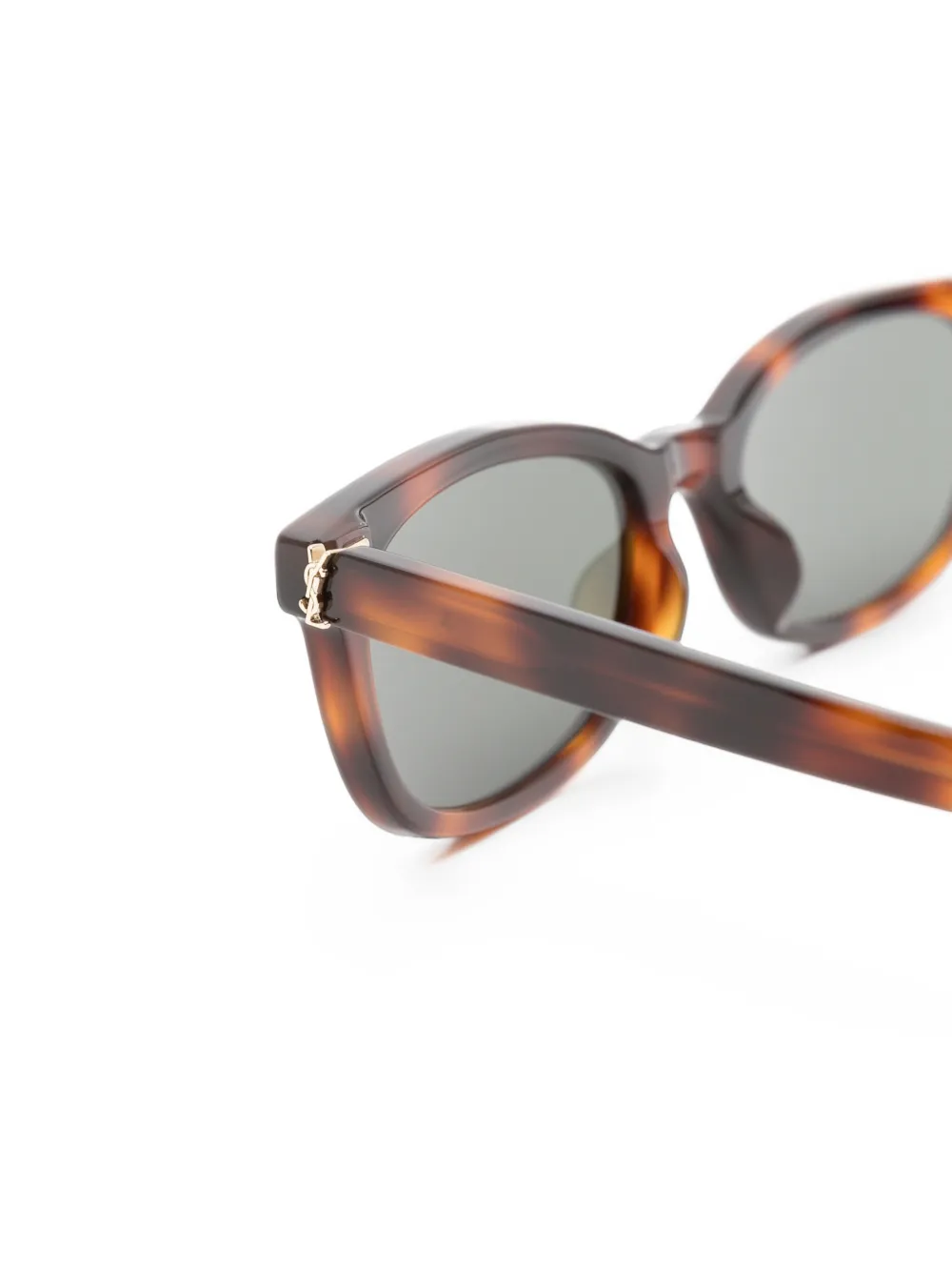 Saint Laurent Eyewear Zonnebril met rechthoekig montuur Bruin