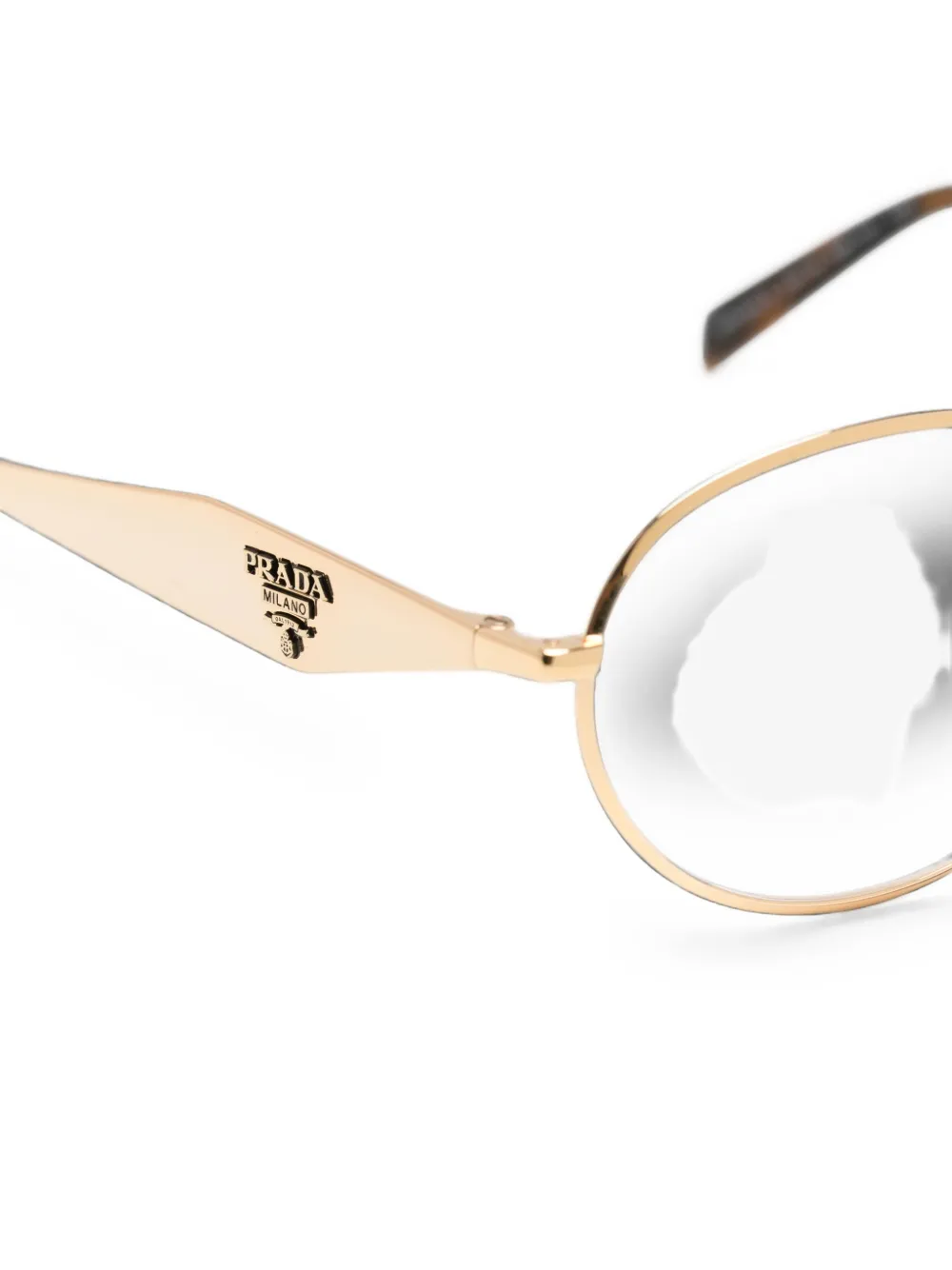 Prada Eyewear Bril met ovaal montuur Goud