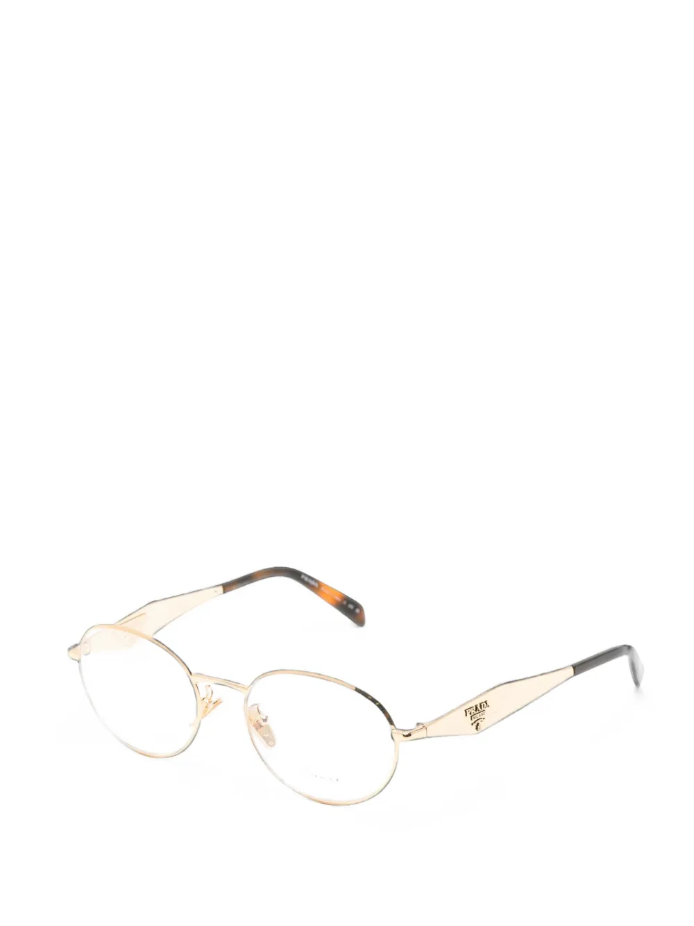 Prada Eyewear Bril met ovaal montuur Goud
