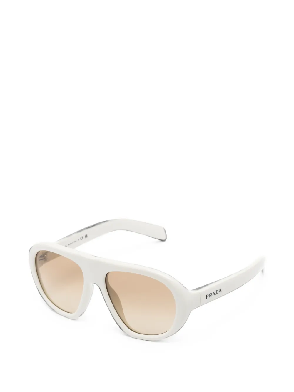 Prada Eyewear Zonnebril met geometrisch montuur Wit