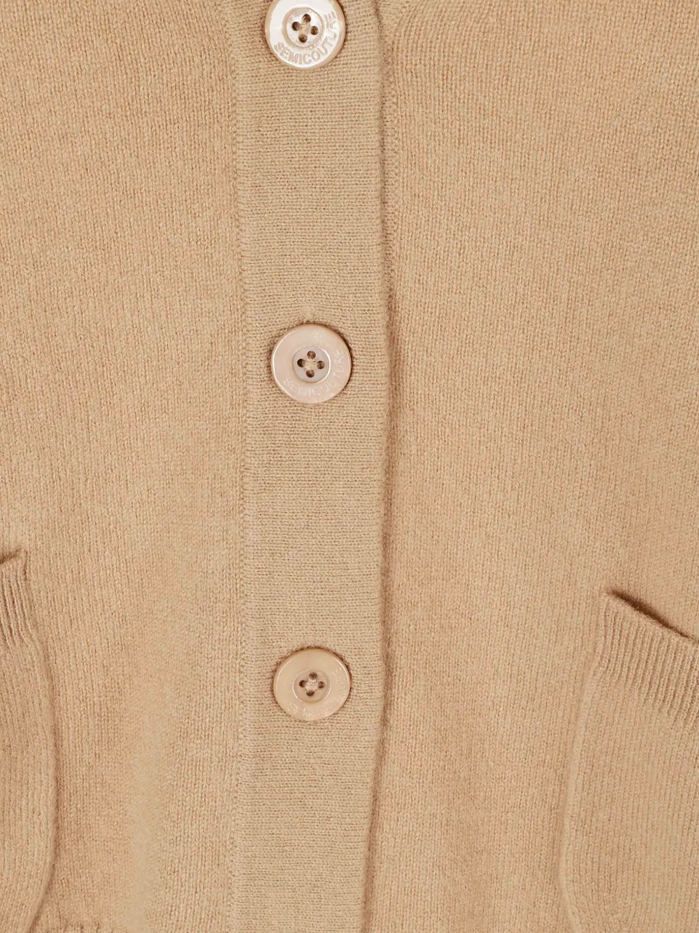 Semicouture button-up patch-pocket cardigan Beige