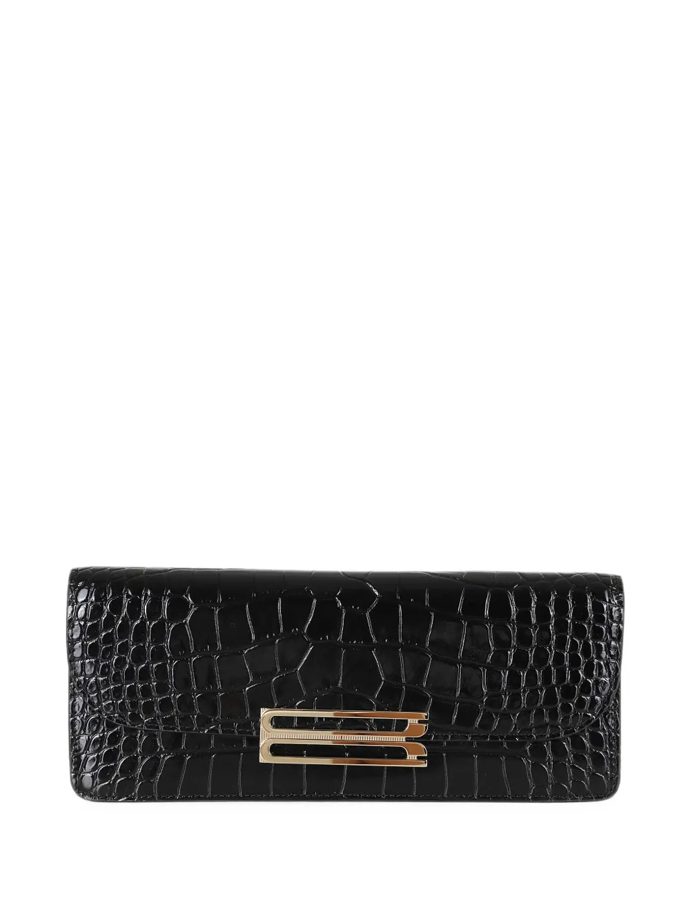 Victoria Beckham Dorian crocodile-effect clutch bag - Schwarz