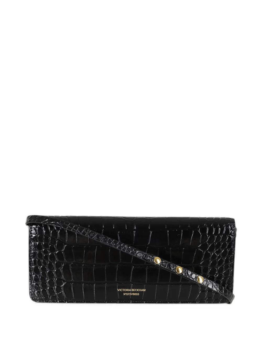 Victoria Beckham Dorian clutch met krokodillen-reliëf Zwart
