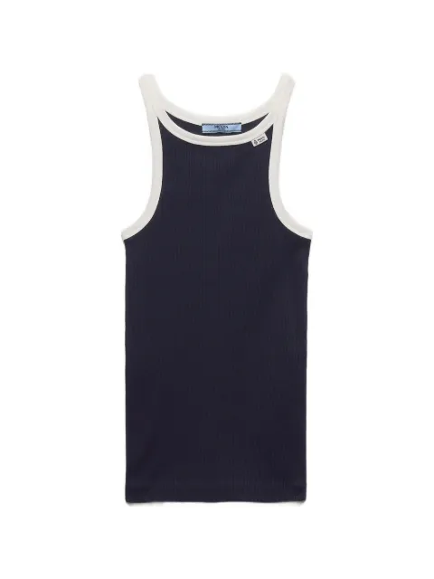 Prada ribbed-knit contrast-trim top