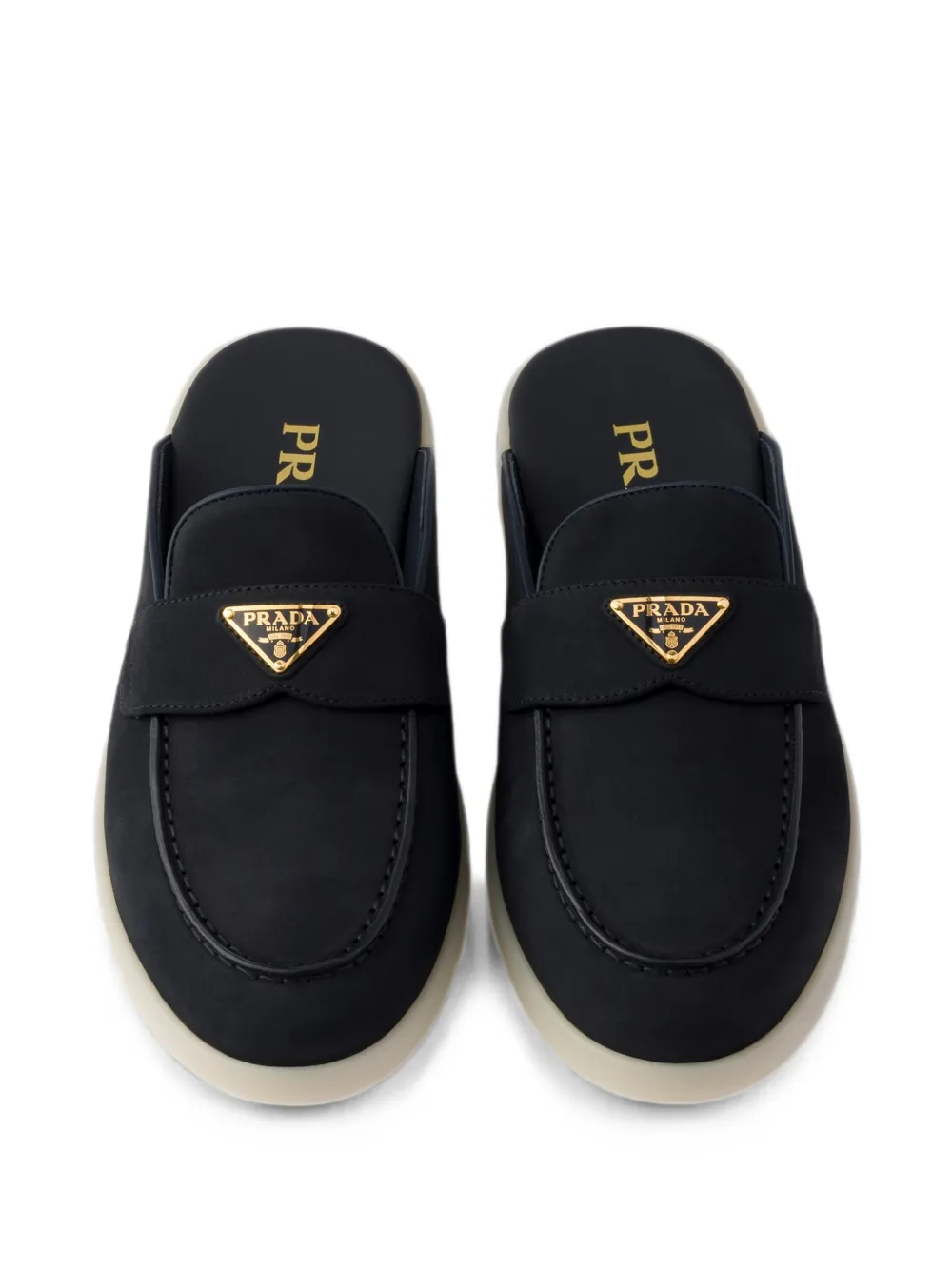 Prada nubuck mules Blauw