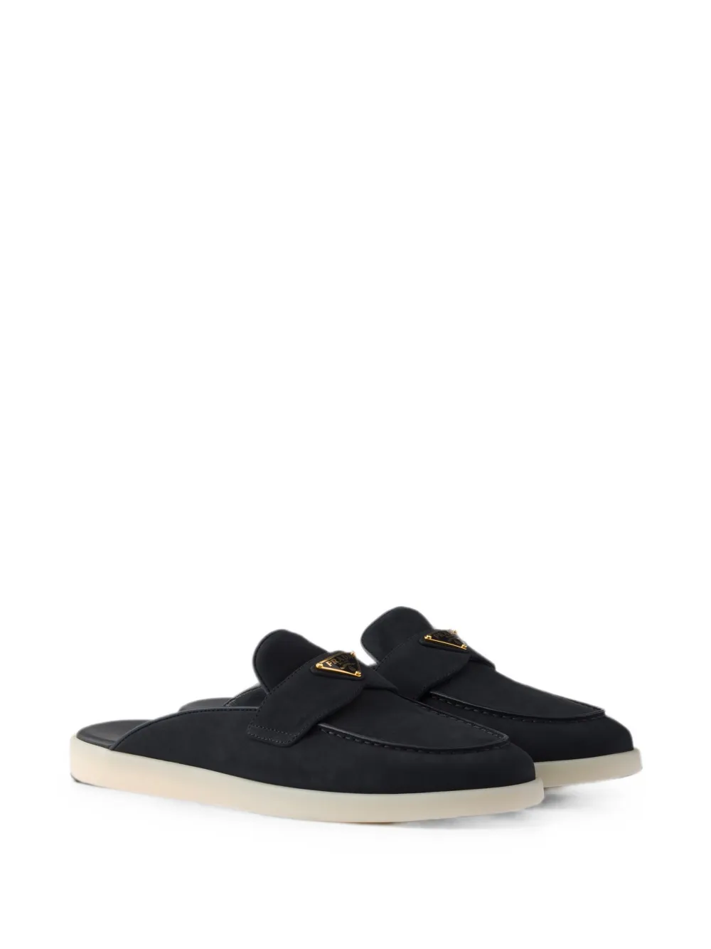 Prada nubuck mules Blauw