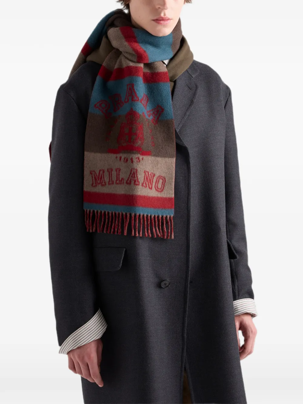 Prada Wollen en kasjmier sjaal Rood