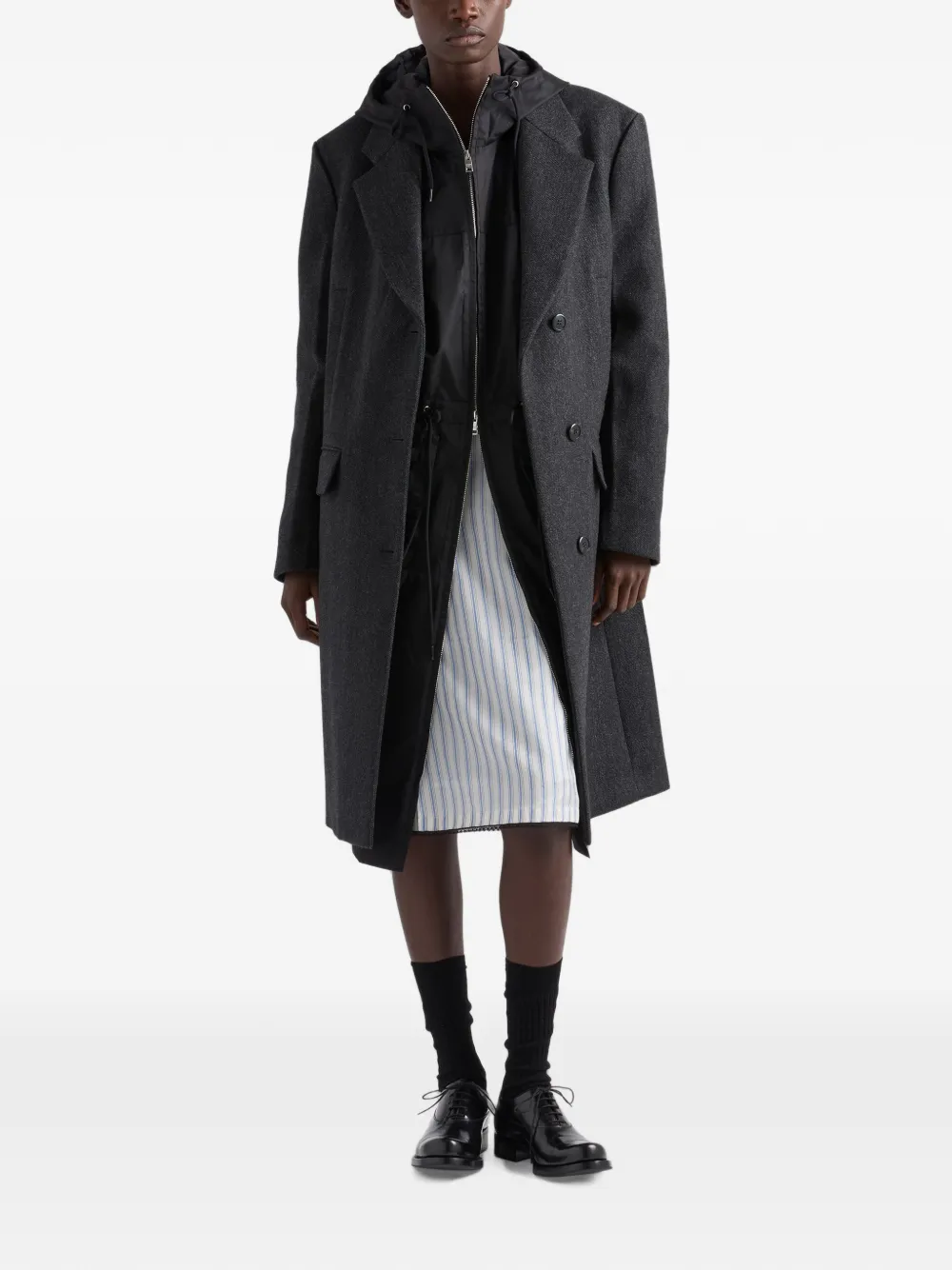 Prada Re-Nylon regenjack Zwart