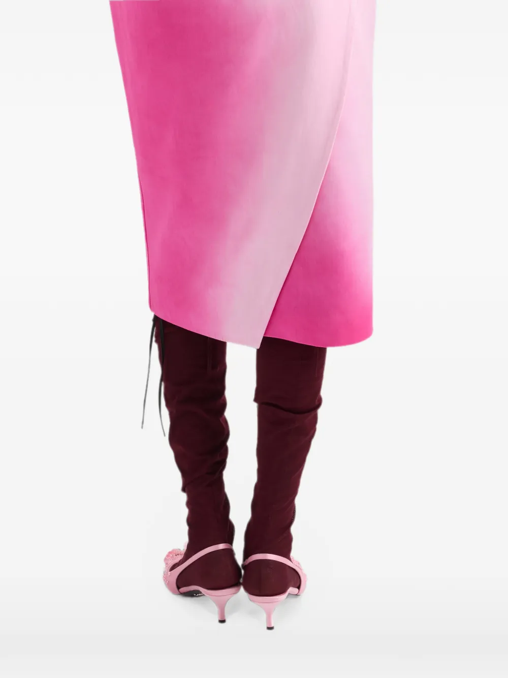 Prada Duchesse jurk met verwassen effect Roze