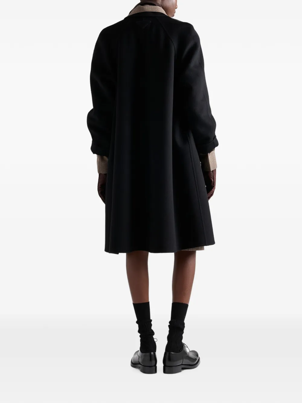 Prada Single-breasted Double Cashmere And Wool Coat In Black