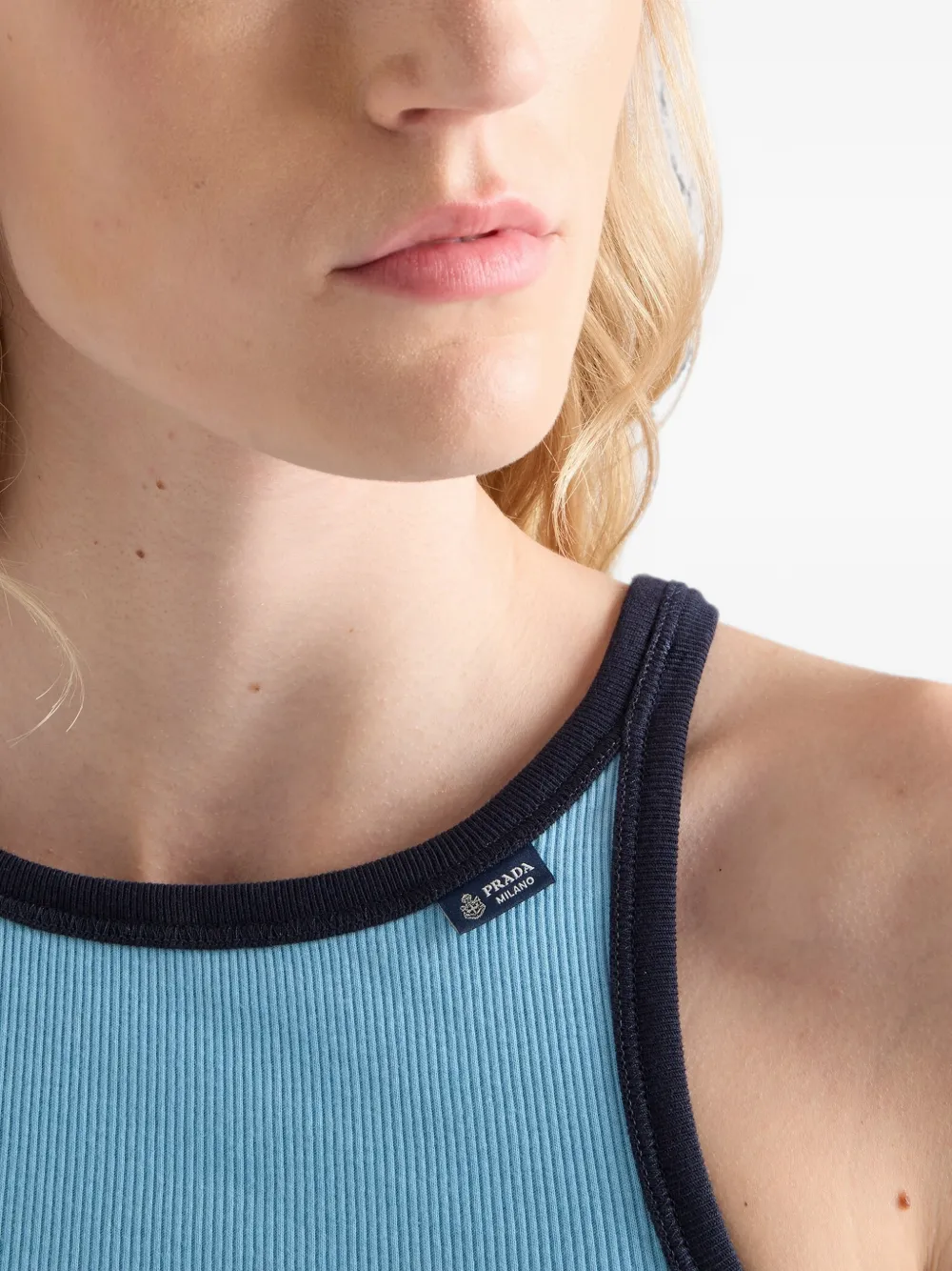 Prada Ribgebreide tanktop Blauw