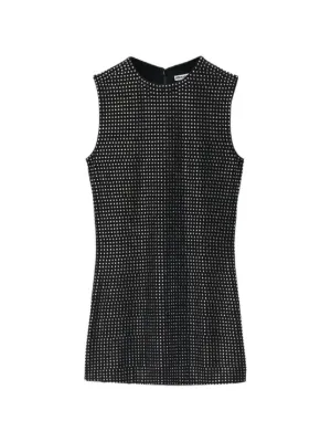 Alexander Wang Black Crystal Hotfix Cami Dress | Black | FARFETCH