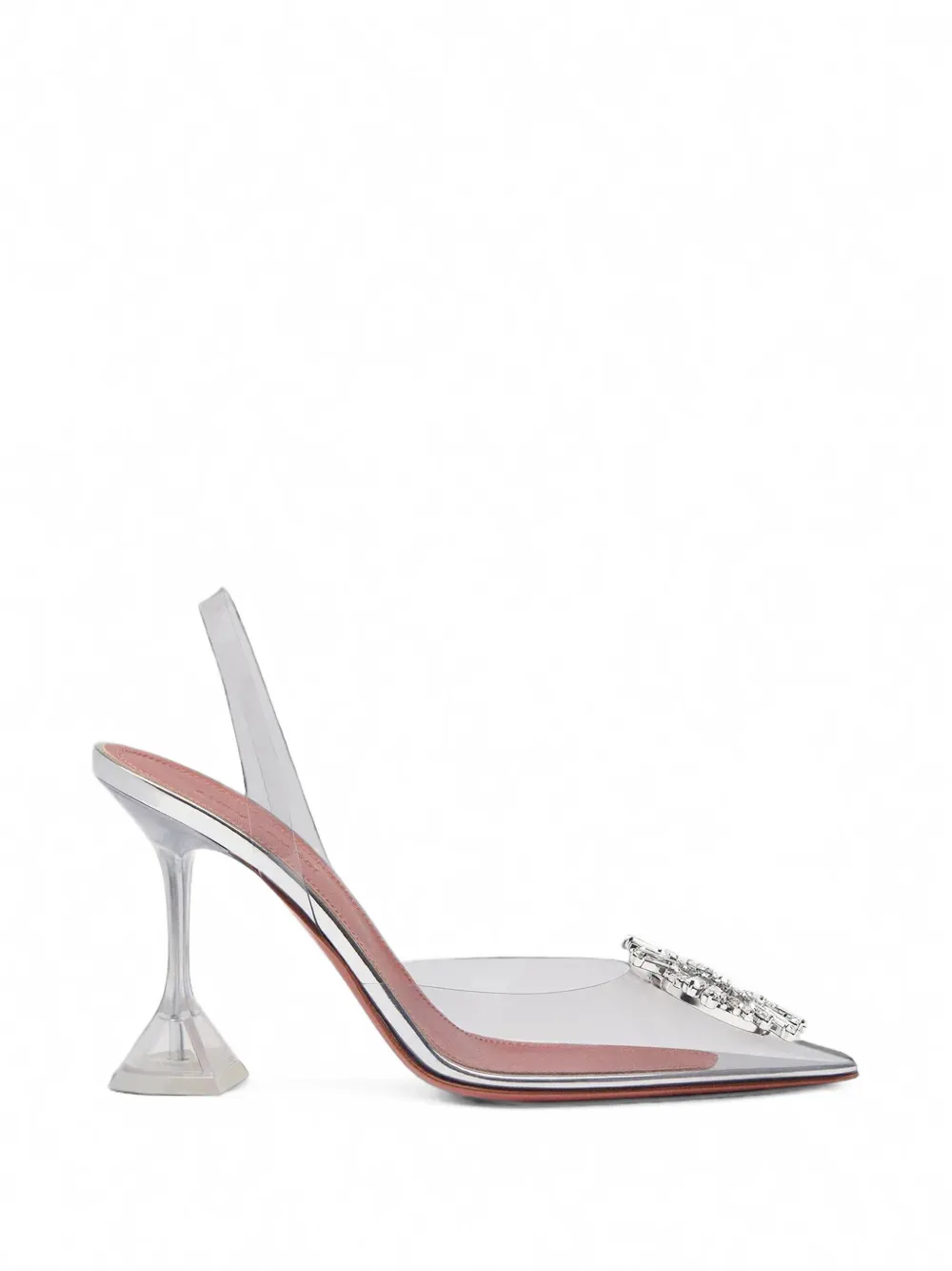 Amina Muaddi Begum glass sling 95 transparent pvc pumps Wit